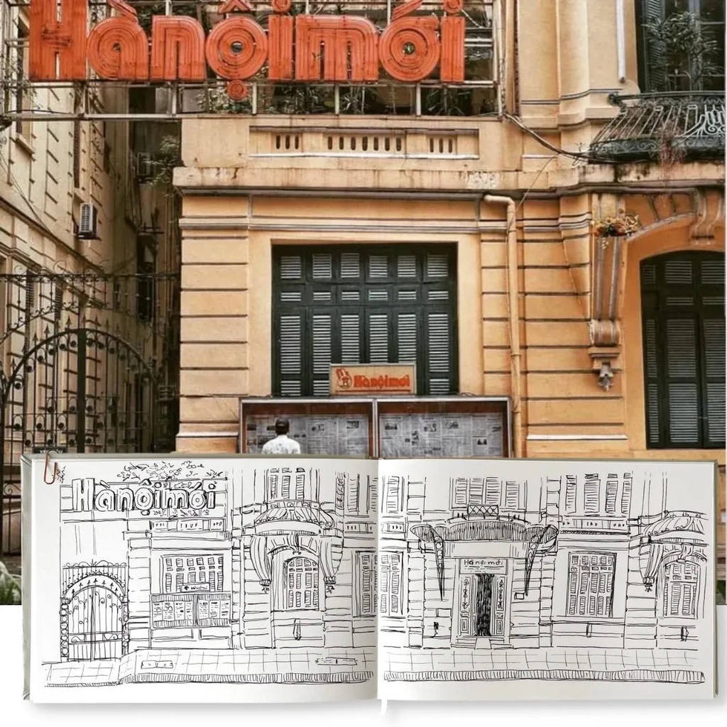Sổ SKETCHBOOK CRABIT A5 Ngang Vẽ Panorama Phác Thảo Chì 190gsm