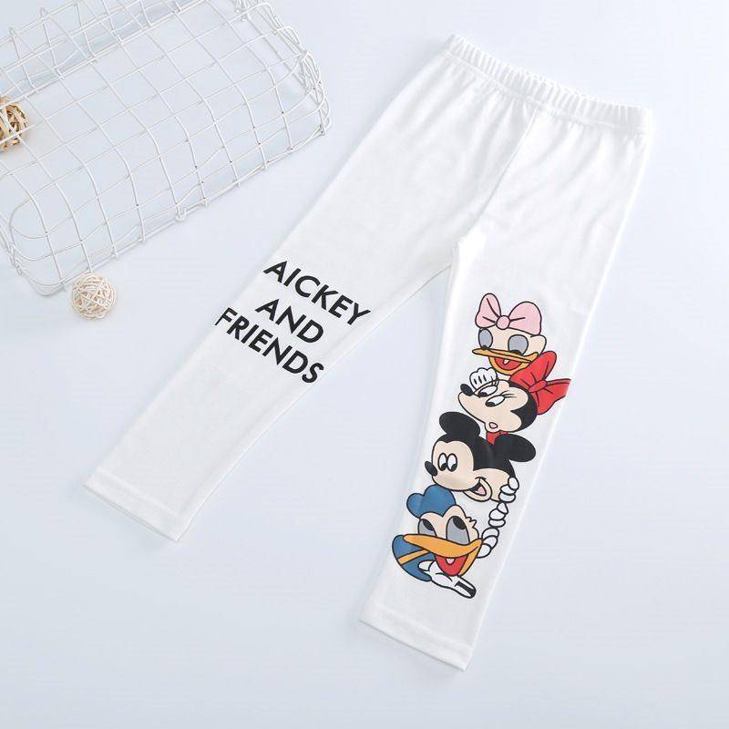 Spring and Autumn Korean style girls' cartoon printed slim fit skinny pants stretch trousers leggings