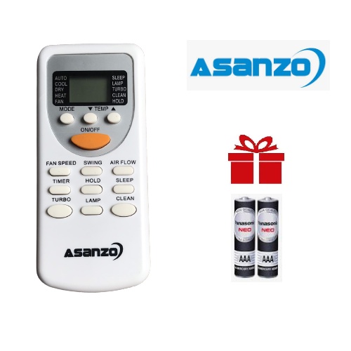 Điều khiển điều hòa asanzo , Remote máy lạnh asanzo dòng 1 và 2 chiều hàng chuẩn , Tặng pin !