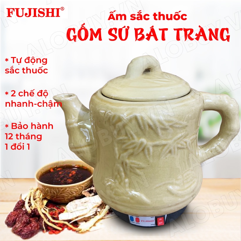 Siêu sắc thuốc điện GỐM SỨ BÁT TRÀNG Fujishi 3.2 lít HK-33G/SV-606 - [ HỎA TỐC ] - Ấm thuốc điện nấu tự động ngắt