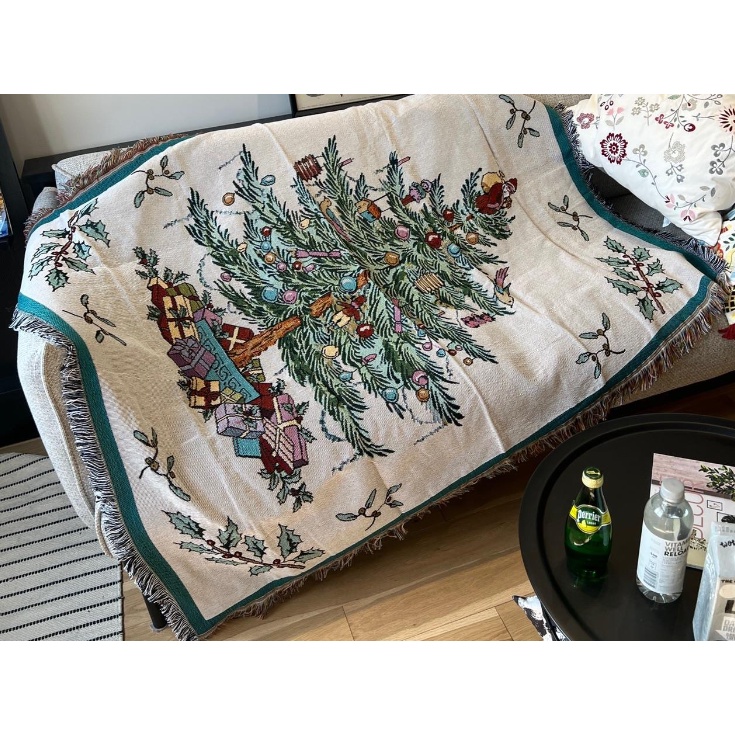 Thảm treo tường họa tiết vintage chăn trải shopha chống bụi, phong cách boho vintage freestyle