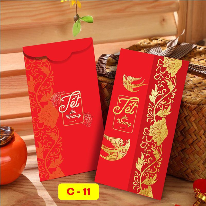 Bao lì xì màu đỏ đẹp tết 2023 chất giấy C150 xịn cứng hoạt hình con mèo cute dễ thương thần tài lộc thọ độc lạ giá sỉ rẻ