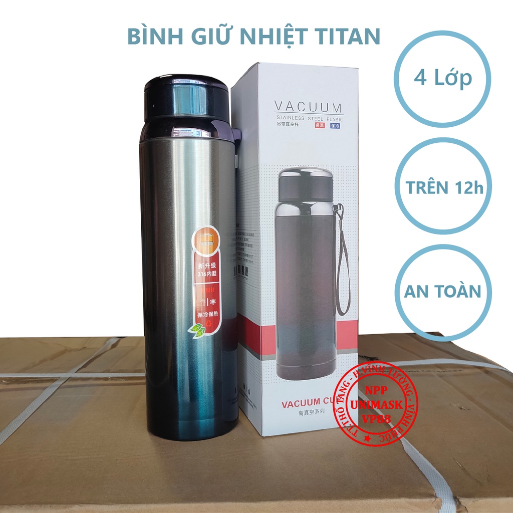 [Xả Kho] Bình Giữ Nhiệt Nóng Lạnh 1000ml Cao Cấp Titan - Thân Thiện Với Con Người, Inox Sus316 An Toàn Với Người Sử Dụng