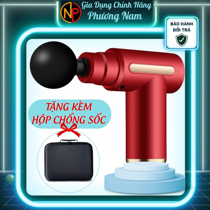 Máy massage cầm tay mini BX-720, 6 cấp độ massage, 4 đầu massage đa vùng cơ thể - Súng massage cầm tay KH-320
