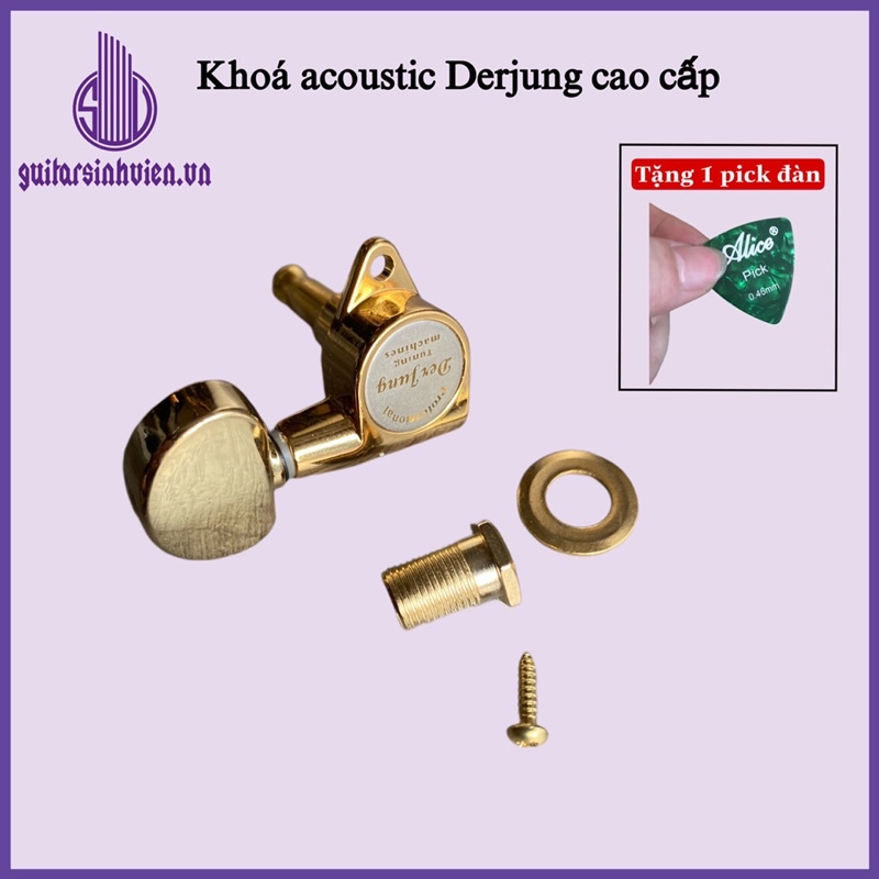 Khoá đàn guitar acoustic chính hãng cao cấp - Các loại khoá đúc kim loại mạ đồng - Đặt hàng tặng pick