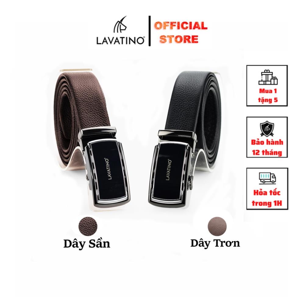 Thắt Lưng Nam Da Bò Thật Cao Cấp Hàng Hiệu Lavatino Khoá Tự Động Thiết Kế Sang Trọng TIMELESS 04-04 ®️