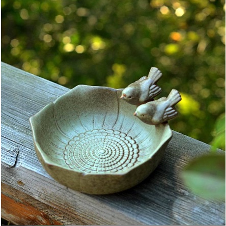 Chậu cây đôi chim đậu hồ nước CHAUX1 trồng hoa sen đá cây cảnh cute trang trí decor để bàn ống bút cắm đồ 18cm