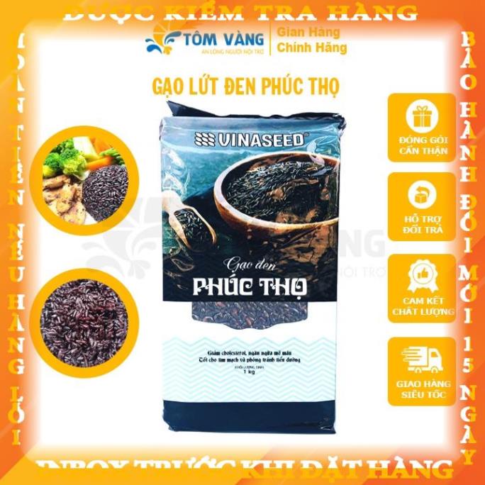 Gạo Lứt Đen Phúc Thọ (Túi nilong) - Gạo Công ty cổ phần giống cây trông trung ương (Vinaseed) - Tôm Vàng timlai