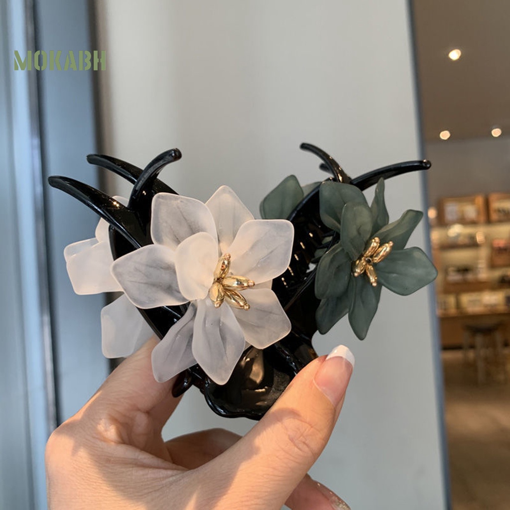 Kẹp Tóc Càng Cua Bằng Acrylic Màu Sắc Tươi Sáng Chống Rơi Phong Cách Hàn Quốc Cho Nữ