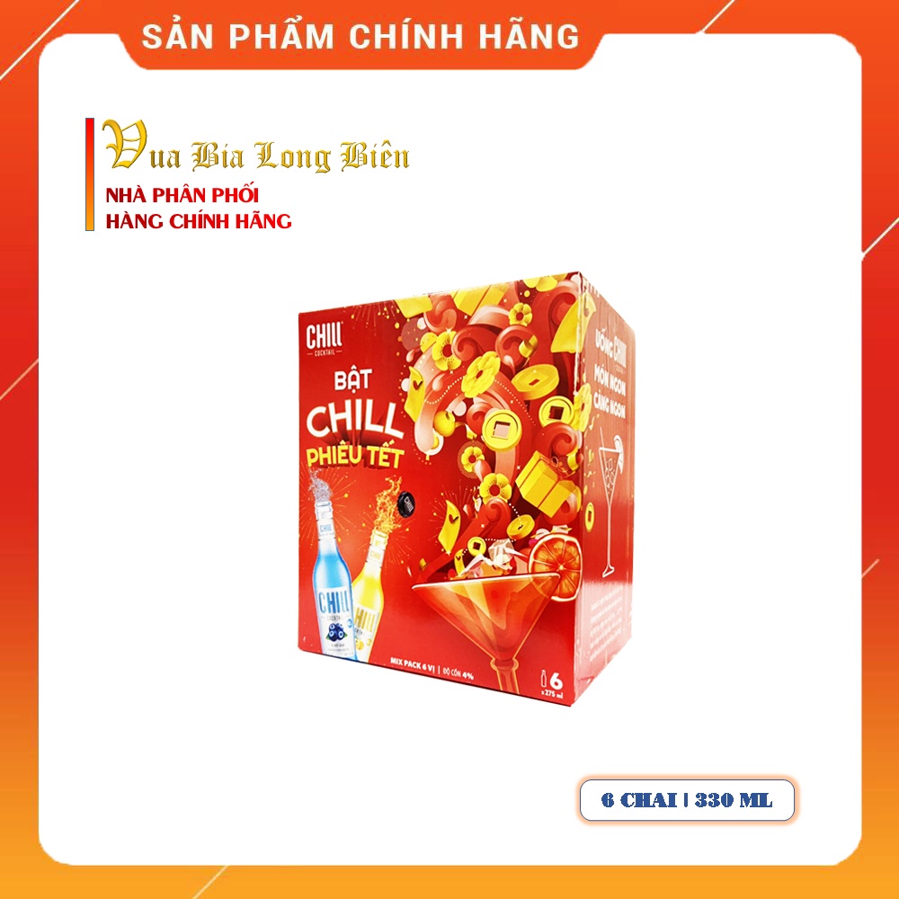 CHILL COCKTAIL PACK 6 CHAI - Chuẩn vị Bar - Nước trái cây lên men 4% 275ml - Chuẩn gu đúng điệu