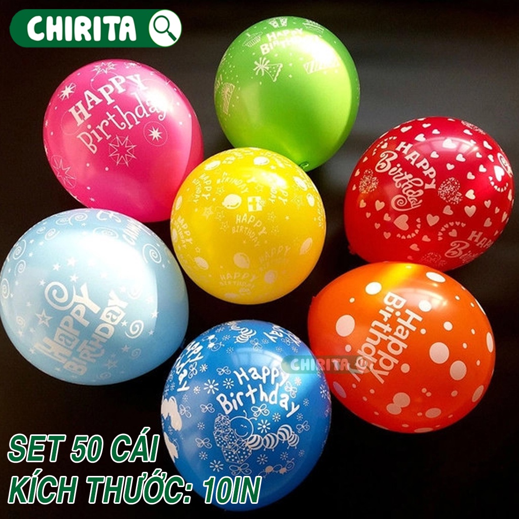 Set Bong Bóng Trang Trí Sinh Nhật Cho Bé Gái Happy Birthday- Bộ Bóng Bay Trang Trí Sinh Nhật Con Gái Đủ Phụ Kiện CHIRITA