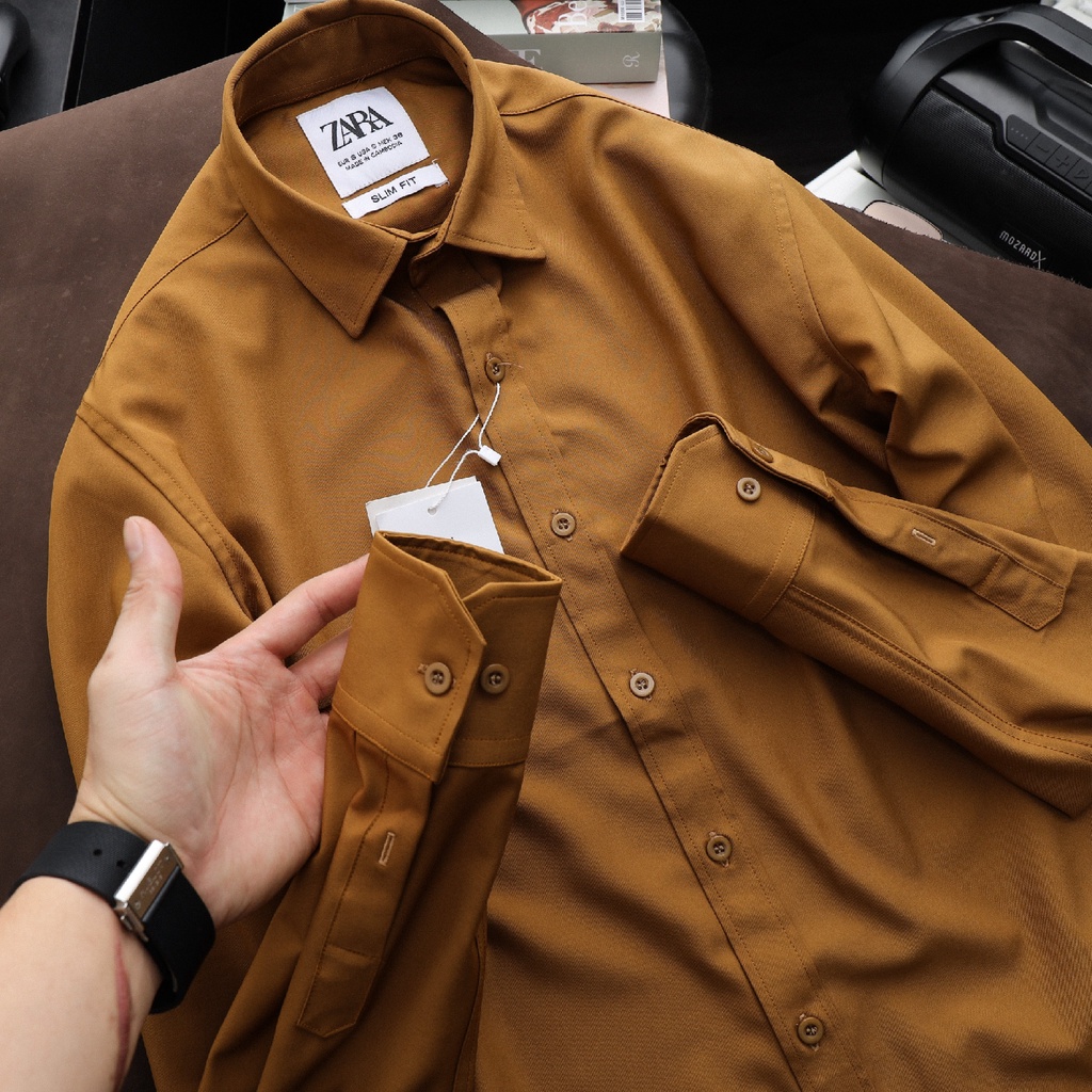 Áo sơ mi nam cao cấp chính hiệu Zara, MWSHOP chất vải chéo sọc mịn, co giãn nhẹ không nhăn, thoáng mát siêu thấm mồ hôi