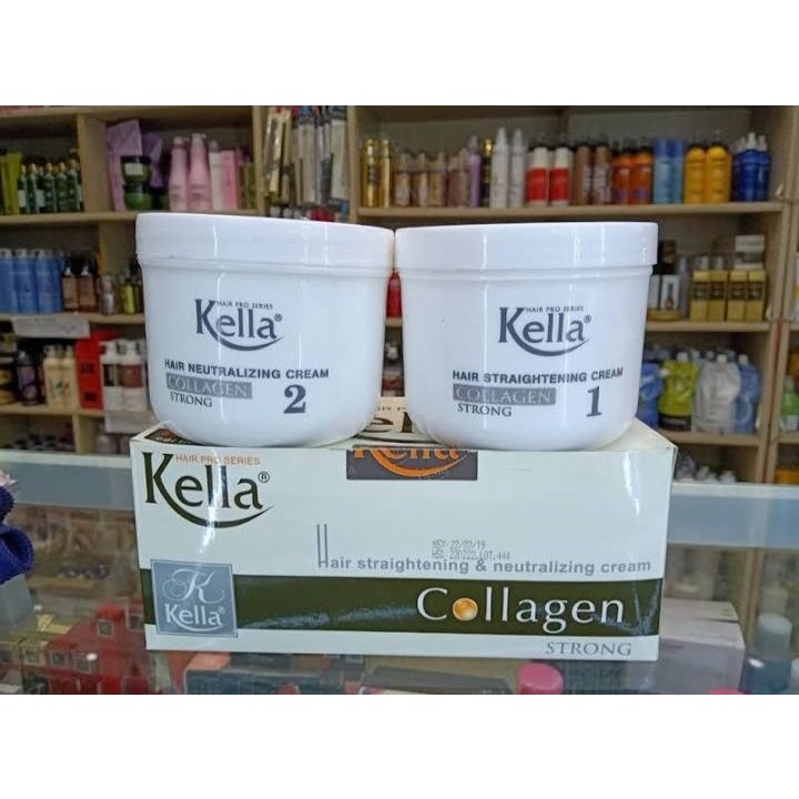 Thuốc Duỗi KELLA XÁM 500ml x2 Collagen Duỗi Tóc Thẳng Tự Nhiên Mềm Mượt