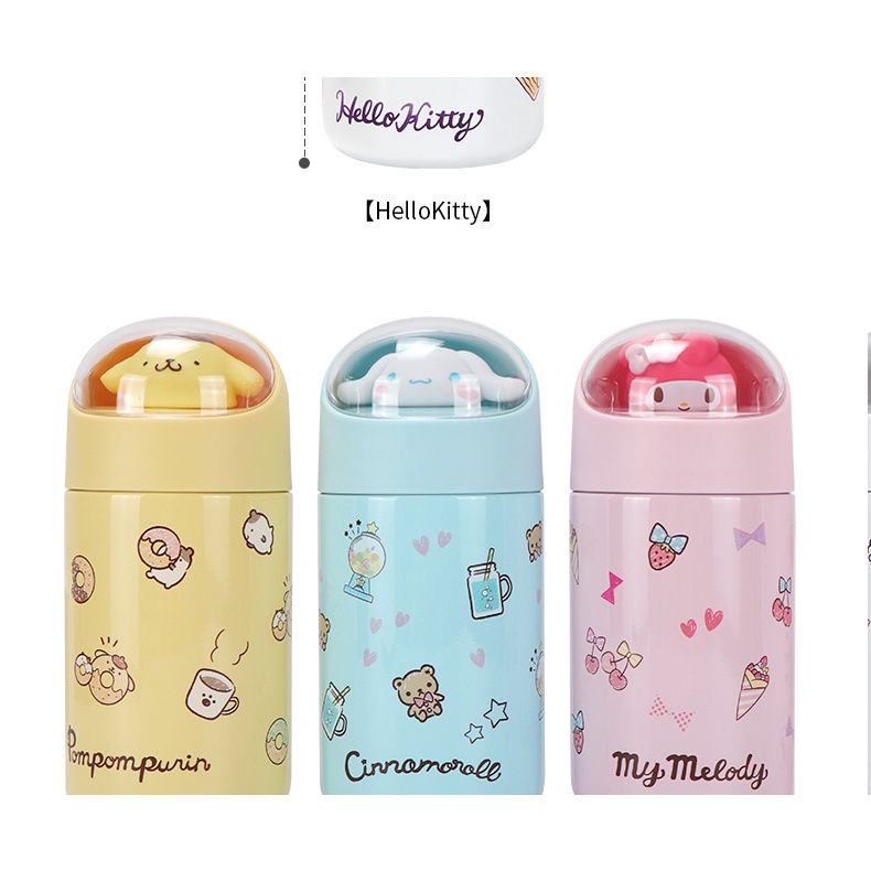 Bình Nước Giữ Nhiệt Bằng Thép Không Gỉ 280mL Hình Hello Kitty Sanrio