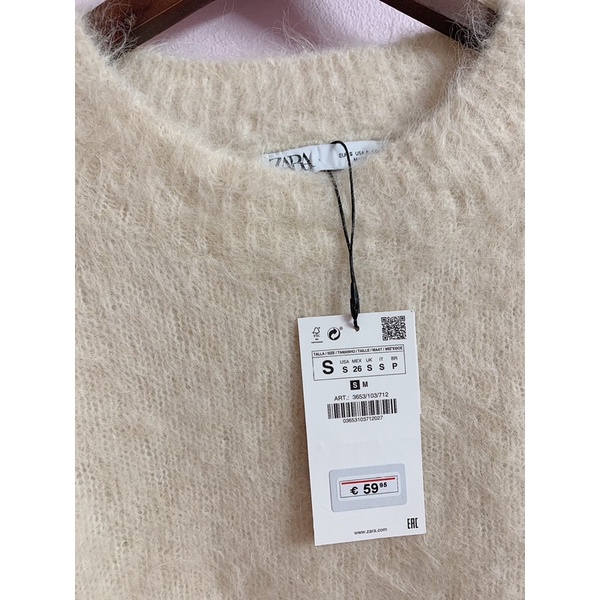 Áo len lông be Zr size S