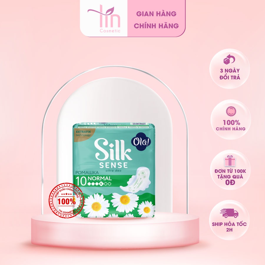 Băng vệ sinh OLA ULTRA siêu thấm hương hoa cúc dịu nhẹ combo10 miếng