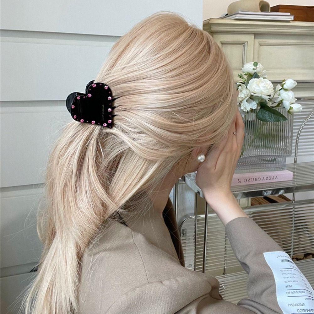 Epoch Kẹp Tóc Đuôi Ngựa Hình Trái Tim / Cá Mập Axit Acetic Kiểu Pháp Cỡ Lớn Thời Trang Cho Nữ