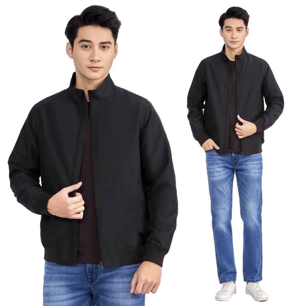 Áo khoác gió 2 lớp nam Aristino INSIDEMEN IJK010W2 Jacket dáng Regular fit suông vừa cổ trụ trơn màu vải Polyester