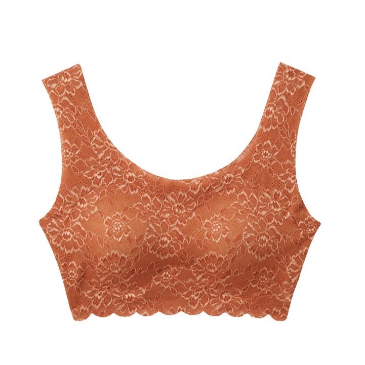 Áo lót nữ ren Halftop Cherish Moon Gunze TC4855 không gọng, không đường viền, không móc cài nội địa Nhật