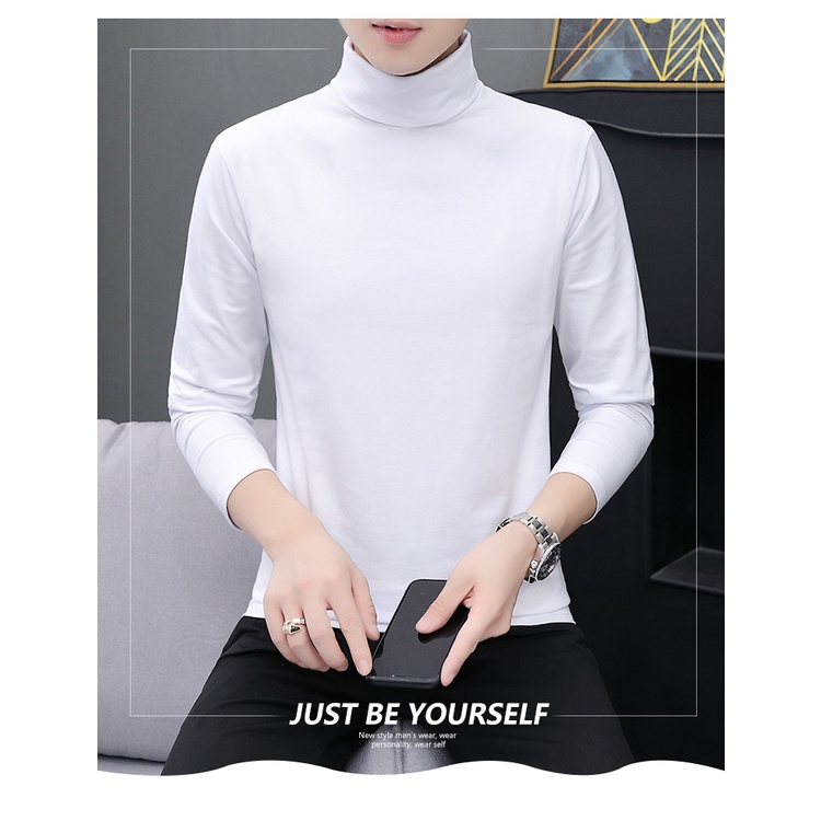 Áo thun nam cao cổ cotton cao cấp, co dãn không nhăn không dù cân nặng 45 - 80kg