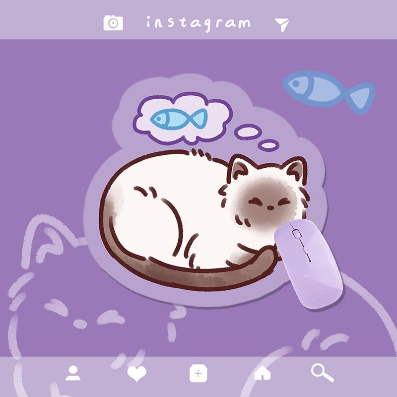 Tấm Lót Chuột Và Bàn Phím Máy Tính Bằng Cao Su Dày Chống Trượt Hình Hoạt Hình Dễ Thương