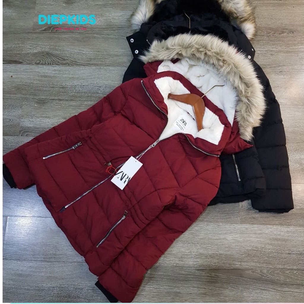 Áo khoác Parka Zara nữ áo khoác lót lông dáng ngắn 2022