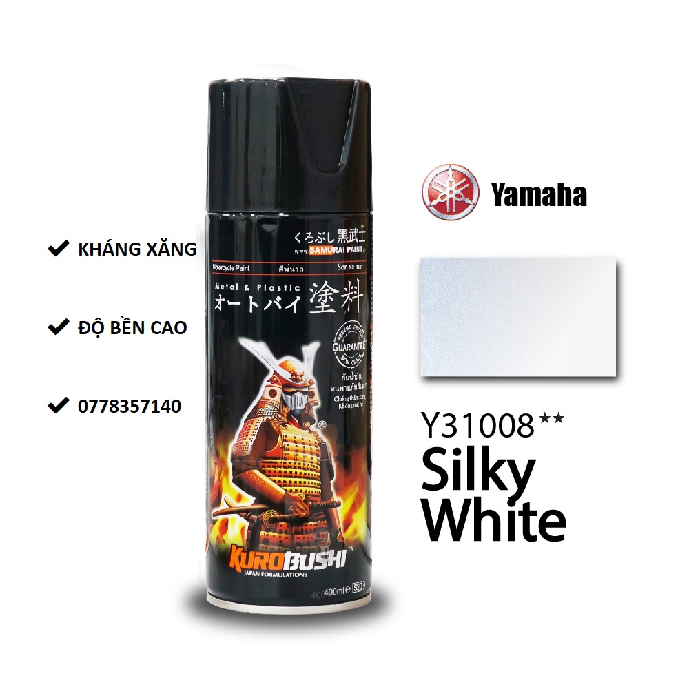 Y31008 Sơn xịt Samurai MÀU TRẮNG MỊN