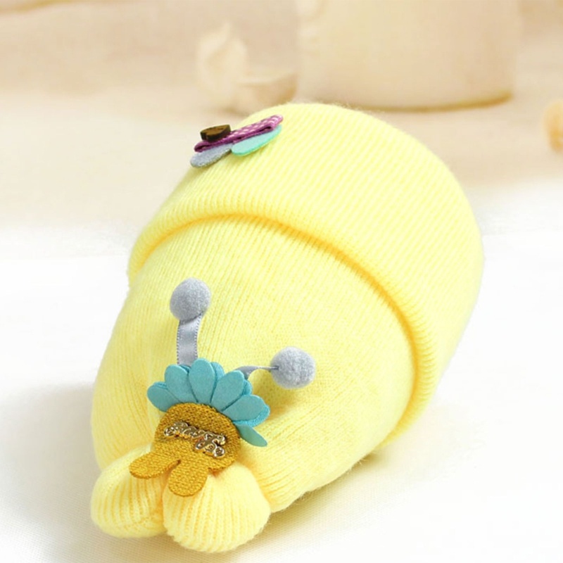 Mũ Bonnet Bằng Vải Dệt Tay Hình Tai Thỏ Ấm Áp Dành Cho Bé Trai Gái