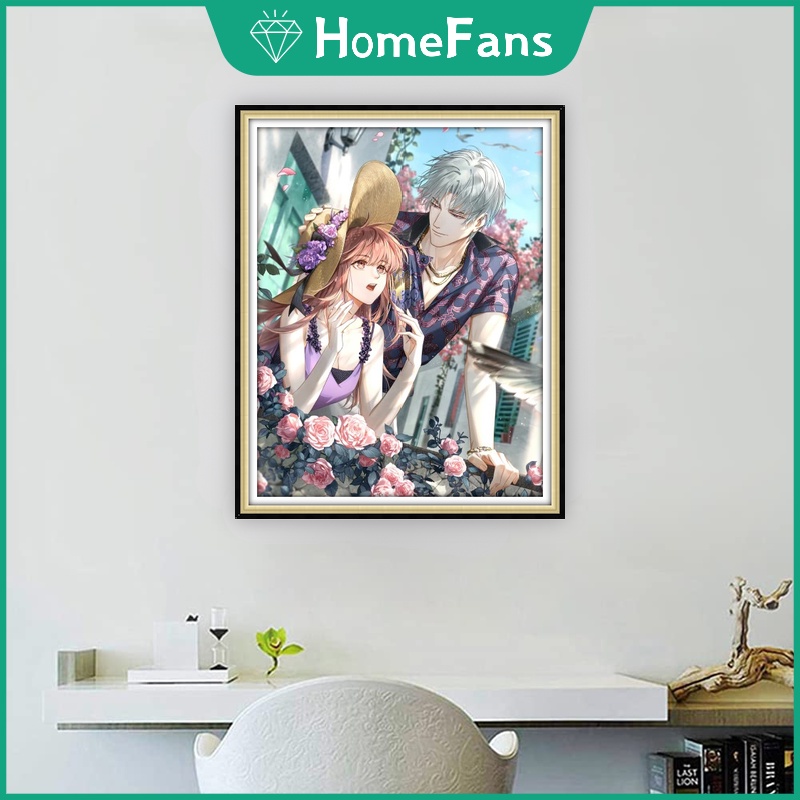 [HF] Ông. Bộ Tranh Đính Đá 5D Tự Làm 30x40cm / 40x50cm Hình Nữ Hoàng Trang Trí Cho Cặp Đôi