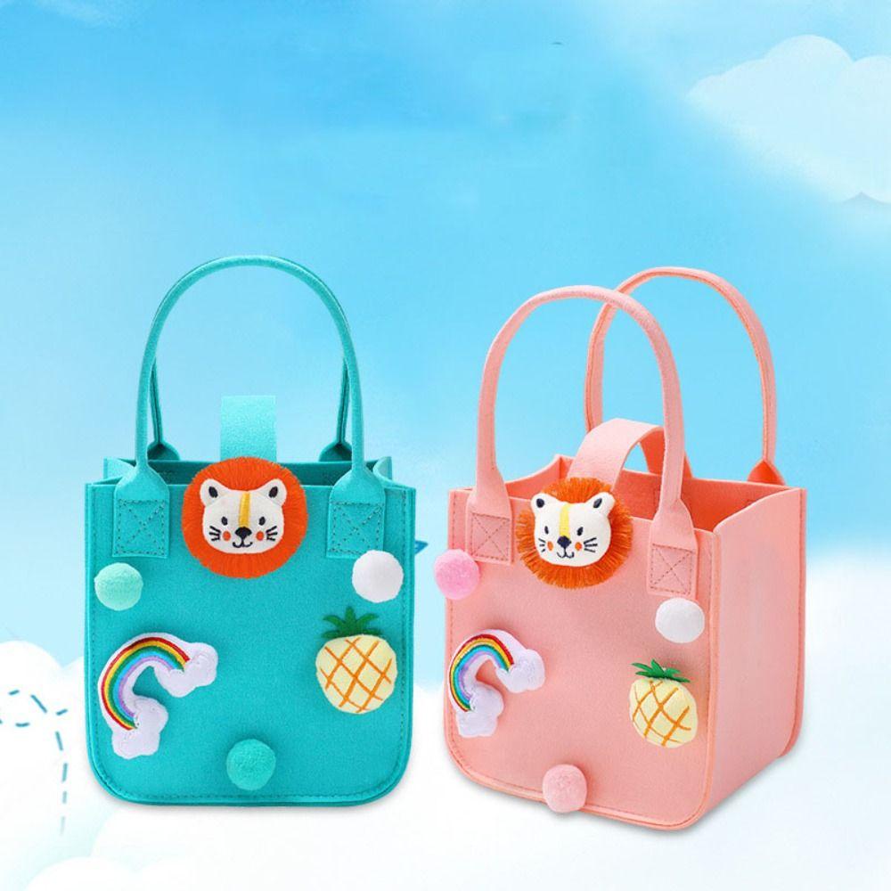 IVORY Túi Xách Tay Bằng Nylon Đính Bóng Lông Đa Năng Phong Cách Nhật Bản Dễ Thương Cho Nữ