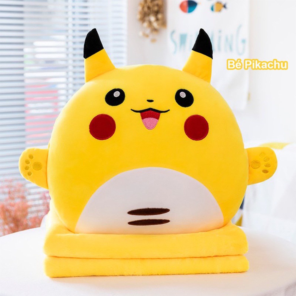 [Mã BMTTC60 giảm đến 60K đơn 50K] Bộ Chăn Gối Văn Phòng Hizun Tiện Lợi 3in1 PIKACHU