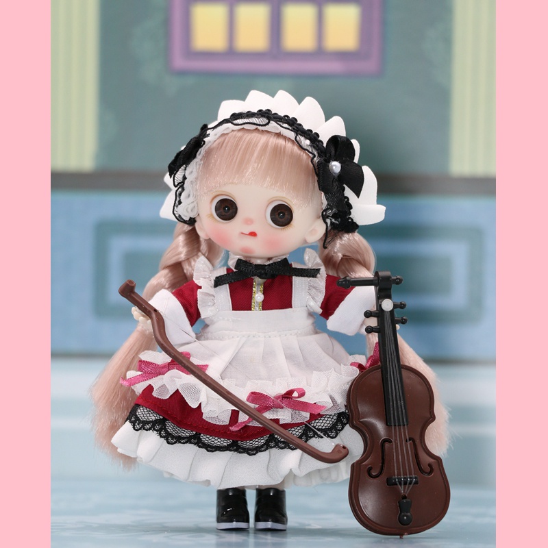 Búp Bê BJD 14cm Tỉ Lệ 1 / 12 Kèm Quần Áo Và Khớp Nối 12 Dễ Thương