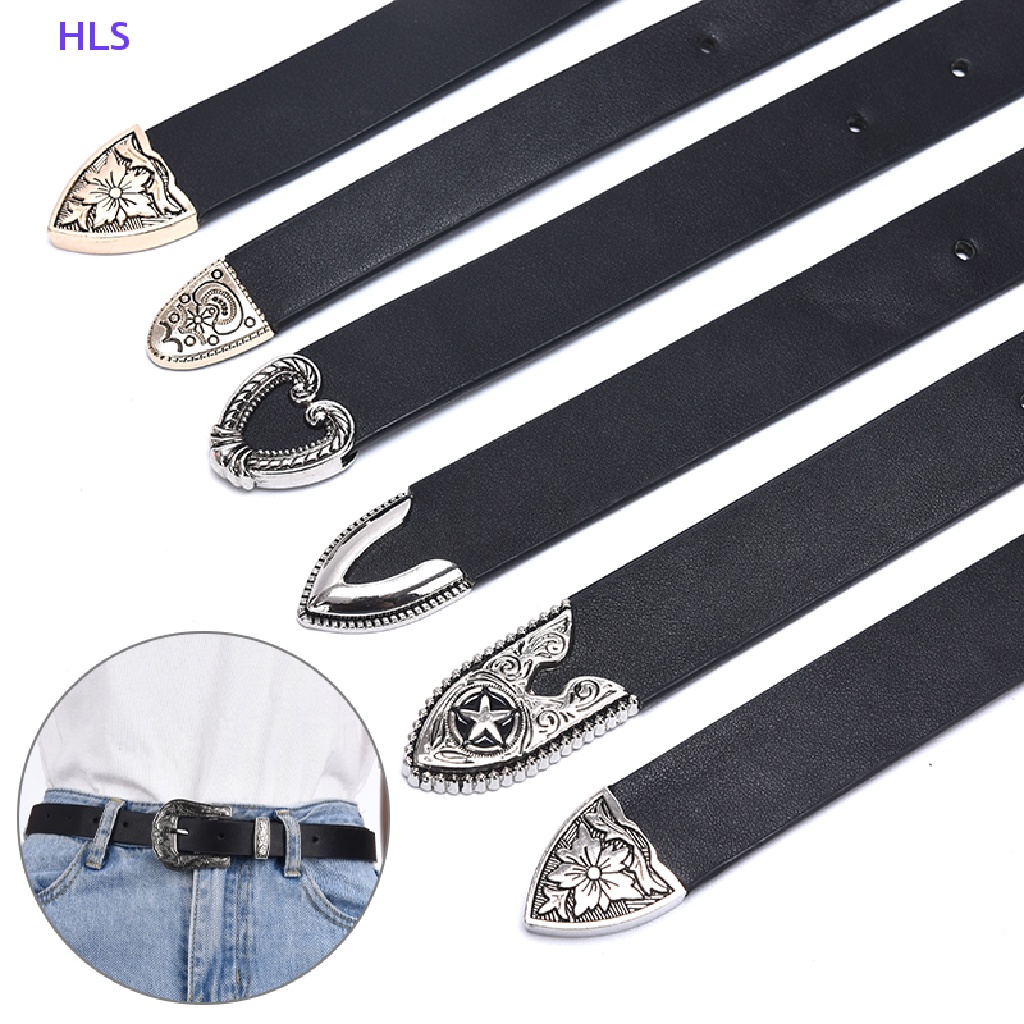 Thắt Lưng Da Màu Đen Khóa Hình Trái Tim Khắc Họa Tiết Cổ Điển Thời Trang Cho Nữ