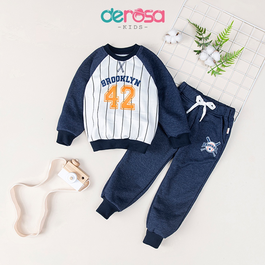 Bộ quần áo thu đông dài tay cho bé trai DEROSA KIDS từ 2 đến 6 tuổi 792-798
