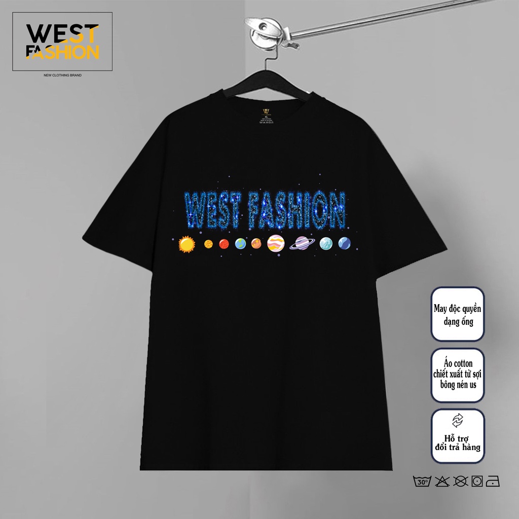 Áo Thun In Hình Vũ Trụ West fashion - Áo Phông Basic Us 100% cotton