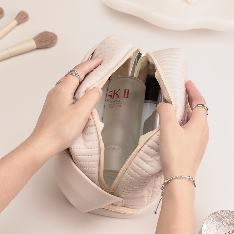 Pu Túi Đựng Đồ Trang Điểm Chia Ngăn Khô Ướt Chống Thấm Nước Tiện Dụng