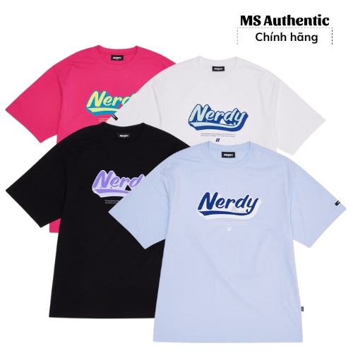 【Sẵn】Áo Nerdy basic logo chính hãng Korea - áo thun nam nữ kiểu dáng basic năng động | 바시티 반팔 티셔츠