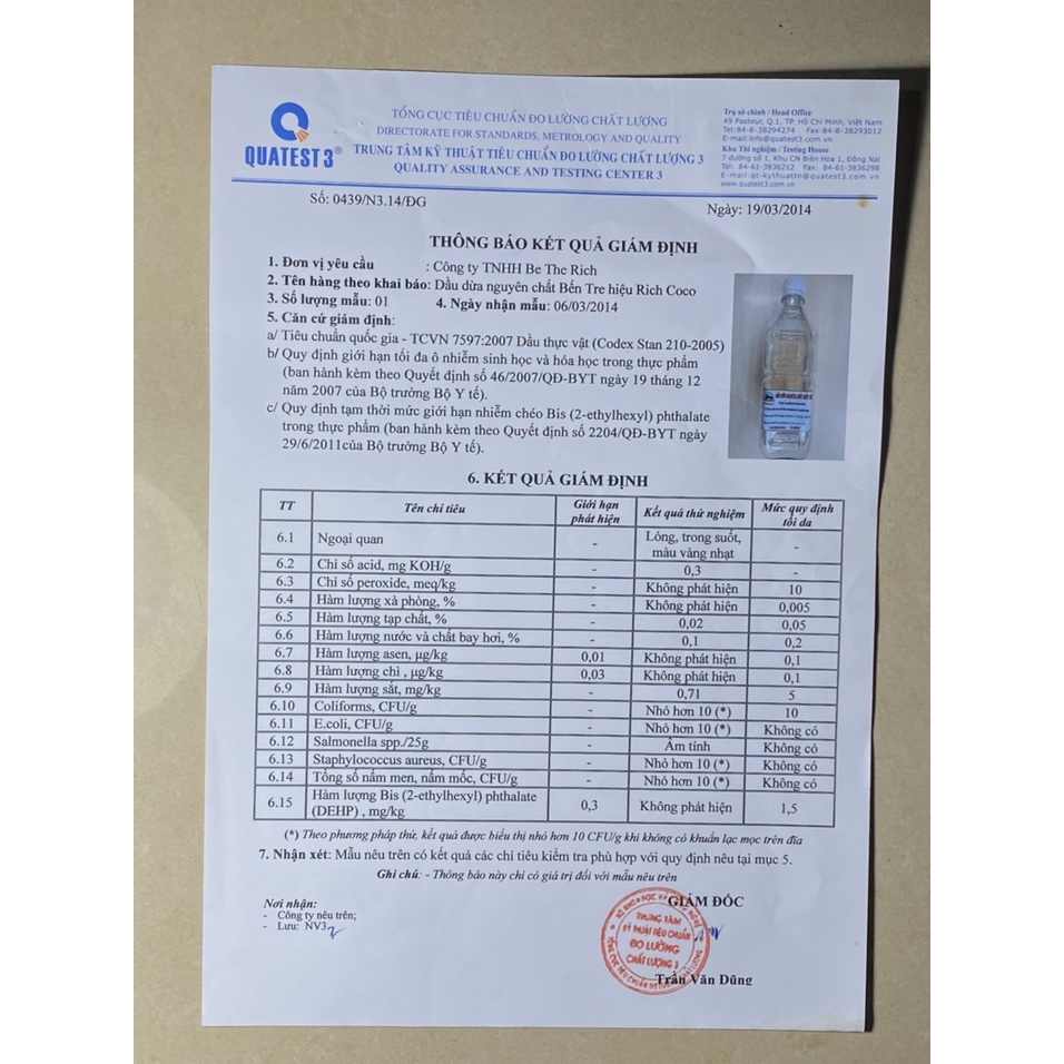 DẦU DỪA HỮU CƠ ÉP LẠNH - RICH COCO – EXTRA VIRGIN COCONUT OIL – CHAI 1 LÍT