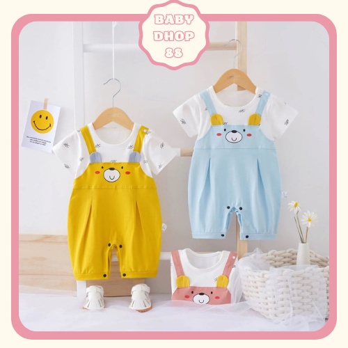 Body đùi body ngắn tay yếm hình heo dễ thương cho bé trai bé gái từ 0 đến 12 tháng