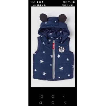 áo gile mickey bé trai 6-9m