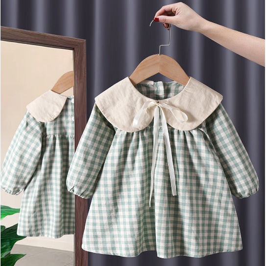 Đầm Công Chúa Tay Dài Đáng Yêu Thời Trang Xuân Thu Cho Bé Gái