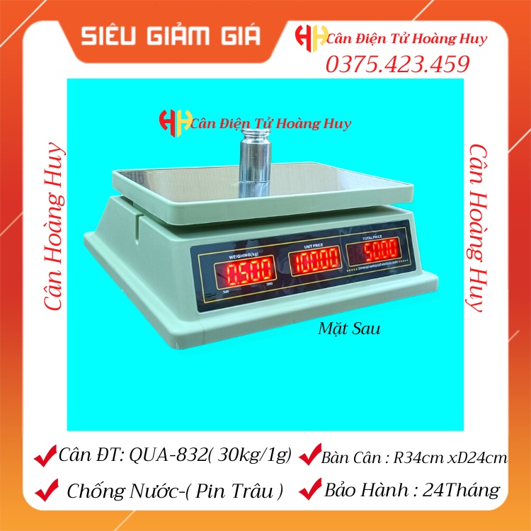 Cân điện tử tính tiền chống nước  QUA-832dùng cho nhà hàng bán hải sản,tôm, cua,cá bảo hành 2 Năm