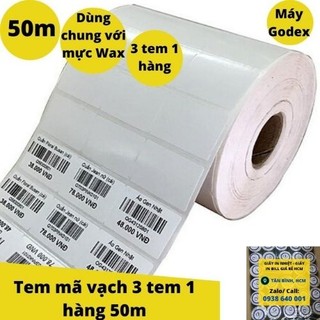 Decal, giấy in mã vạch 3 tem 35*22 sử dụng mực in