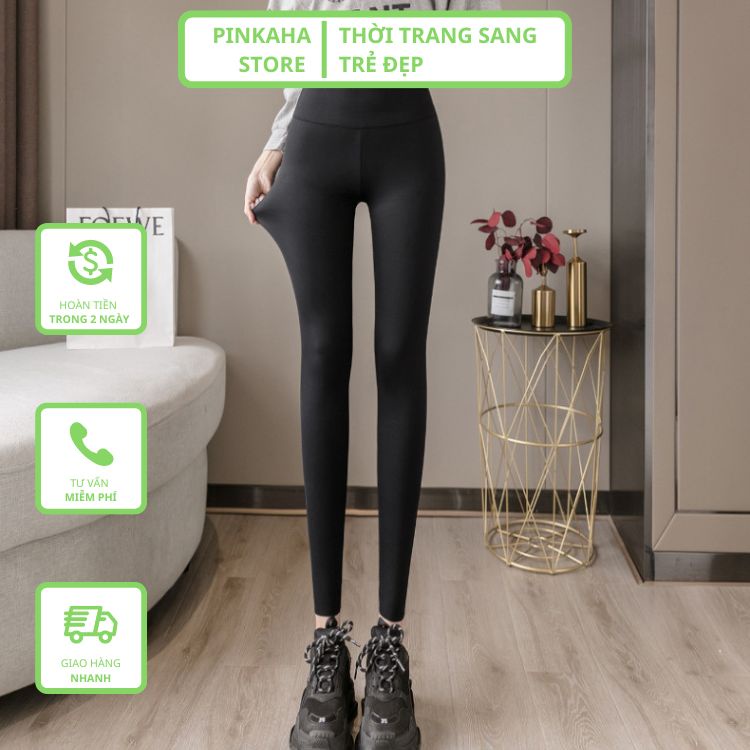 Quần legging dài nữ cao cấp cạp cao nâng mông vải thun cotton co giãn loại 1 PINKAHA