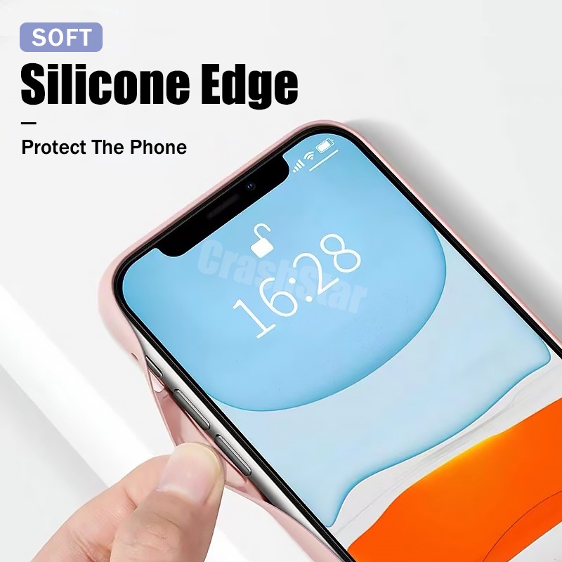 Ốp Điện Thoại Kính Cường Lực Cứng Chống Sốc Cho iPhone 13 12 11 Pro Max Mini XR X XS Max 7 8 6 6S Plus + SE 2020