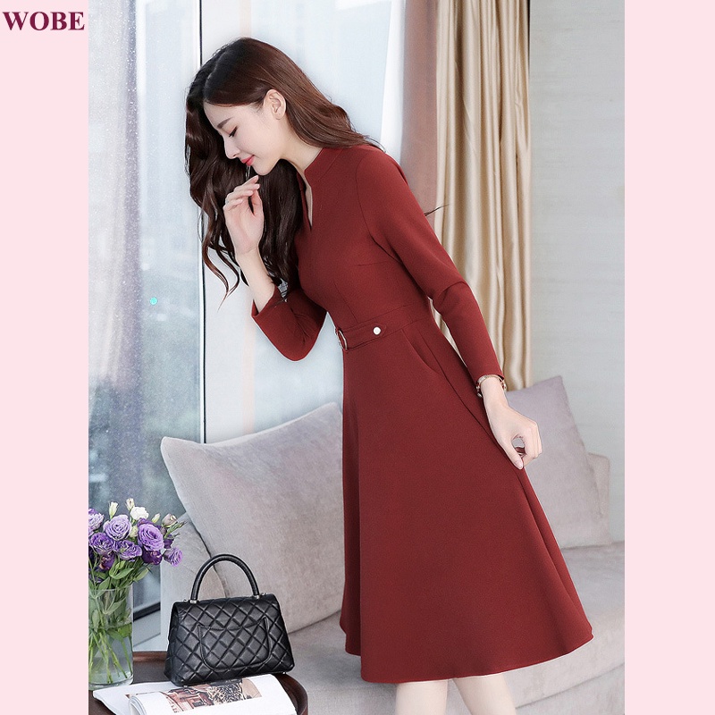 Đầm trung niên WOBE cho mẹ bigsize cao cấp dự tiệc sang trọng thiết kế dáng xoè đẹp HN07 - WB WOMAN &amp; BEAUTY