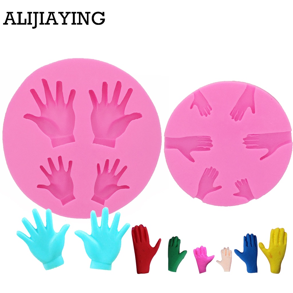 Khuôn Silicone Làm Bánh Tạo Hình Bàn Tay Em Bé 3d M0013