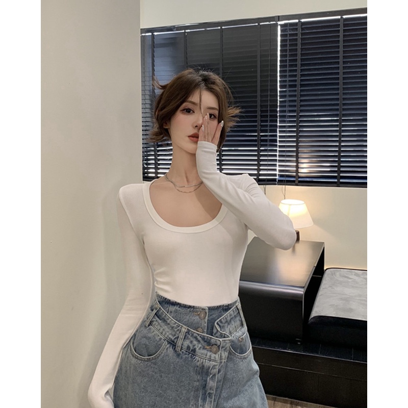 NRVP Áo Thun Nữ Dài Tay Dáng Rộng Thời Trang Hàn Quốc