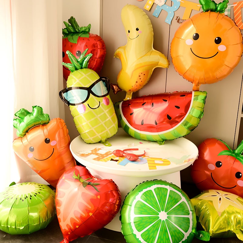 Bong Bóng Màng Nhôm 18 Inch Hình Trái Cây Xinh Xắn Trang Trí Tiệc