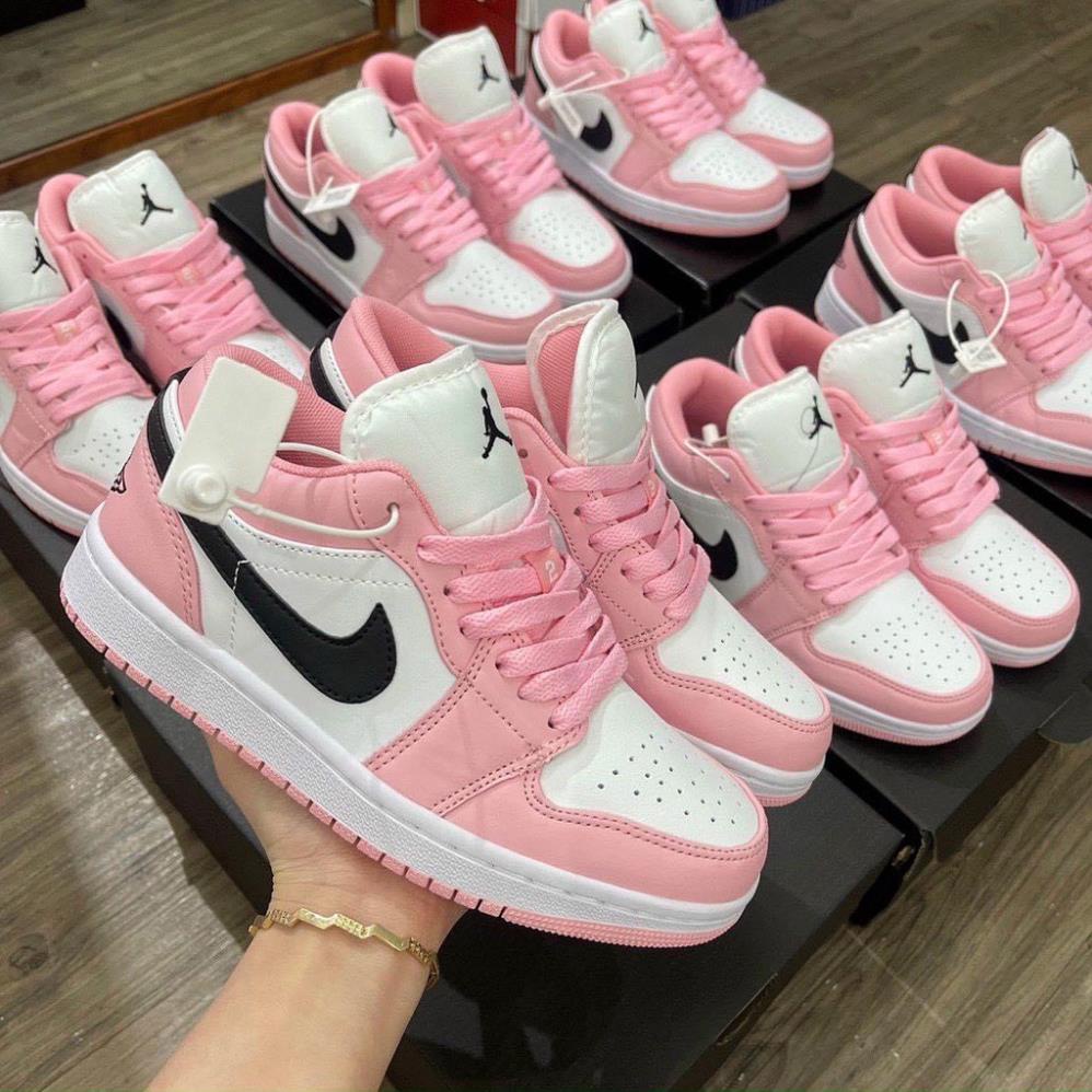 Giày thể thao jordan low high hồng trắng cổ thấp cổ cao nữ dễ phối đồ Hót Trend 2022 Full box bill+Tặng dây